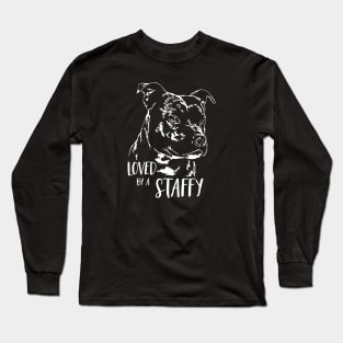 Staffordshire Bull Terrier loved by a staffy saying Long Sleeve T-Shirt